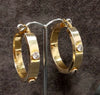 9ct Yellow Gold "Love Hoop" Earrings With CZ