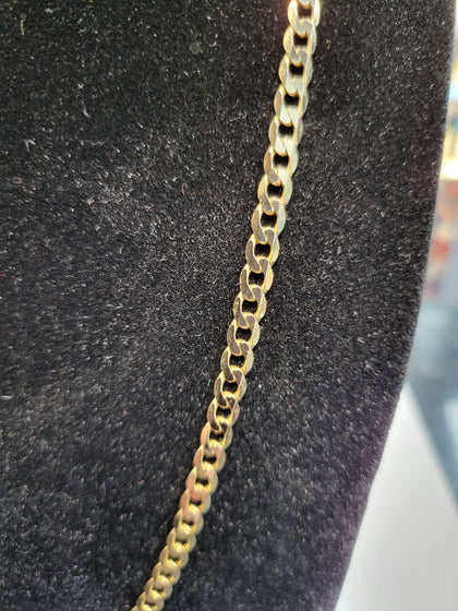 9ct Yellow Gold Curb Chain - 20.5