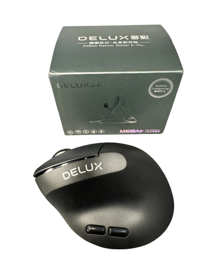 DELUX M618 AIR Vertical Ergonomics Mouse, Wireless Rechargeable Optical Mice, USB receiver or Bluetooth, Quiet ckicks, 6 Buttons with 5 Adjustable DPI