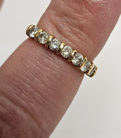 18ct Yellow Gold Diamond Half Eternity Ring - J