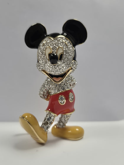 Mickey Mouse Jeweled Figurine by Arribas Collection Swarovski Crystals ,