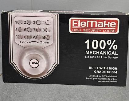 Elemake High Security Locks Ax-mkd001 100% Mechanical Deadbolt Ss 304 **Collection Only**.
