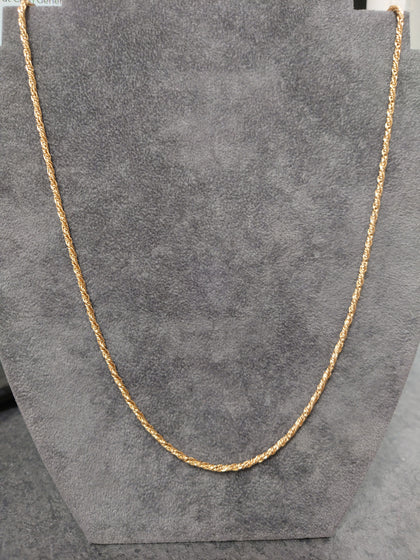 9ct Yellow Gold Twisted Wheat Chain