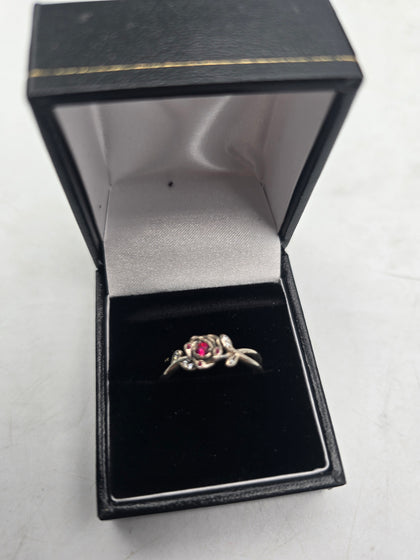 pandora beauty and the beast rose ring size Q