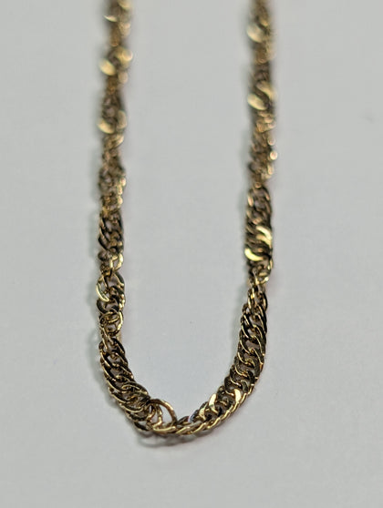 9ct gold twirl link  necklace