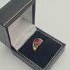 Vintage 9ct Yellow Gold Ruby Signet Ring - Size M - 5.12 Grams