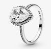 Pandora Sparkling Teardrop Halo Ring Size Q