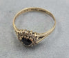 9ct gold Ring with Black/clear Stone Size M