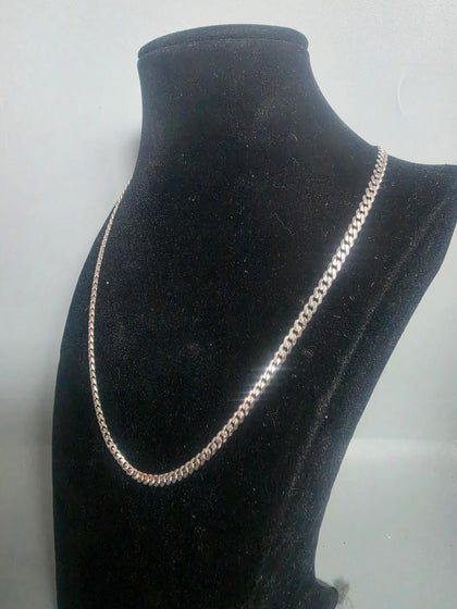 9ct WHITE GOLD CURB NECKLACE 375 11.4G 18'' in Length