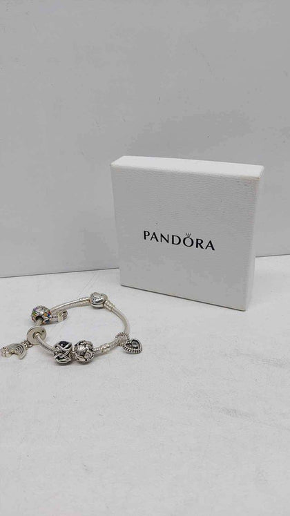 Pandora ALE 925 Sterling Silver Charm Bracelet With 5x Charms - 7