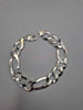 925 Sterling Silver 3 In 1 Figaro Bracelet - 15mm Wide - 9" Long - 32.6 Grams **BRAND NEW**