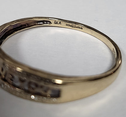 9ct Yellow Gold I Love You Ring With Clear Stones - 1.47G  - Size U - Hallmarked