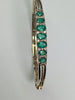 9ct Gold Diamond & Emerald Patterned Bangle