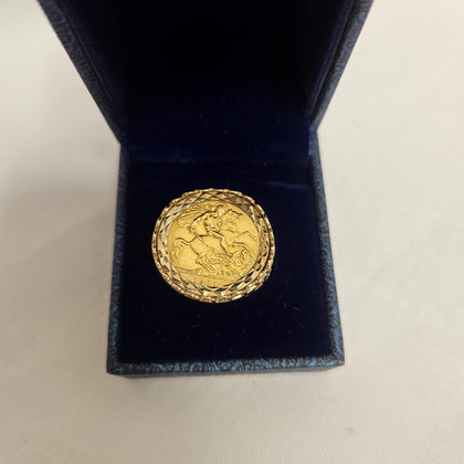1911 Half Sovereign Mounted in 9ct Ring