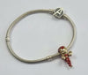 Pandora Marvel Avengers Logo Snake Chain Bracelet + Iron Man Plated Charm