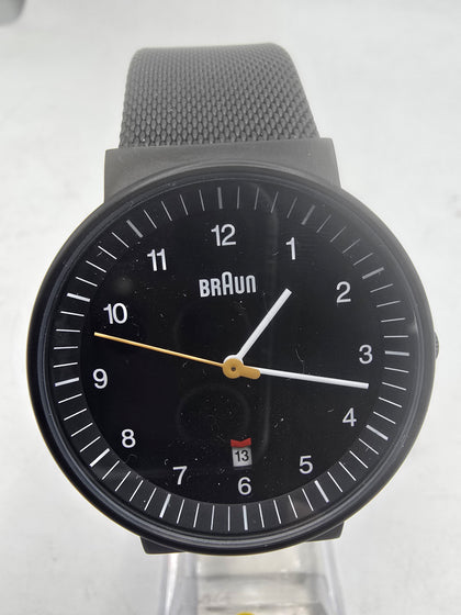 braun classic watch black strap and face
