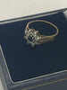 9ct Gold Ring With Black & clear Stones - J
