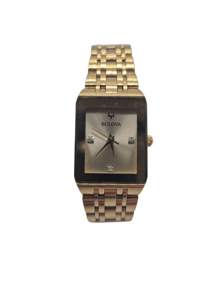 Bulova 97P140 Women's Gold Tone Diamond Wristwatch