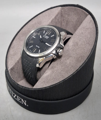 CITIZEN Watch with Black face and black rubber strap