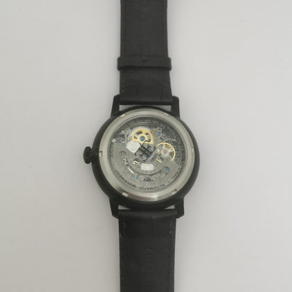Earnshaw, Vancouver Skeleton Automatic Black, Leather Strap Boxed
