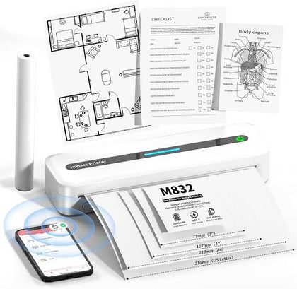 Phomemo M832 Wireless Thermal Printer with A4 Thermal Paper