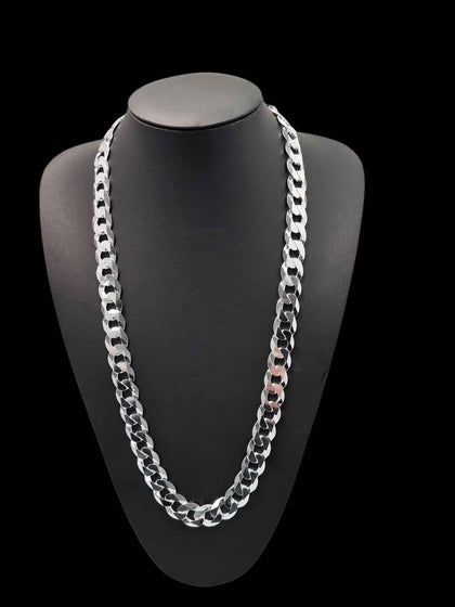 925 Sterling Silver Thick Mens Curb Chain Necklace - 28