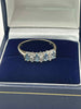 9ct Gold Ring With Clear and Blue Stones - O