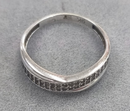 9ct White Gold CZ Ring Size M1/2