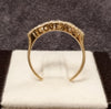 14ct Yellow Gold 5 CZ stone "I Love You" Eternity Ring Size - U