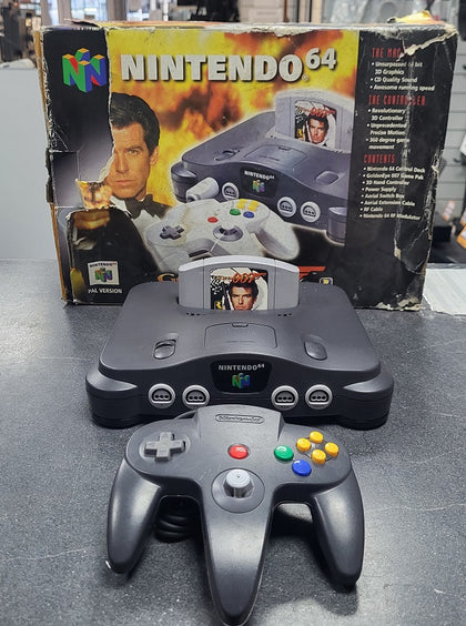 Nintendo 64 Console - Black - Boxed - Goldeneye Edition With Game and Outer Sleeve