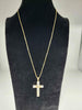 9ct - yellow gold chain - 18" (2.51G) With Gold Plated Silver Cross (1.31g)