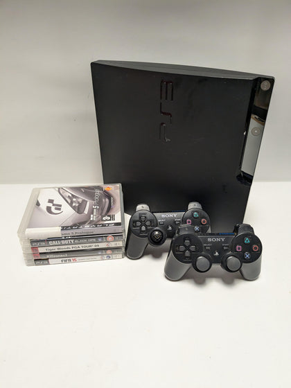 Playstation 3 Slim Console, 250GB 2 Controller 5 Game Package