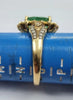 18ct Gold Ring with Green/Clear Stones Size O