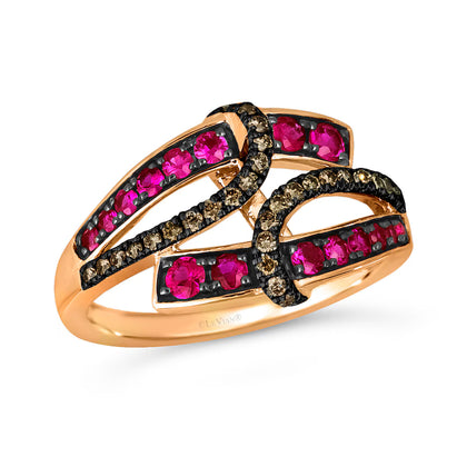 Le Vian 14ct Rose Gold Ruby 0.18ct Diamond Wrapped Ring RRP£1800.00