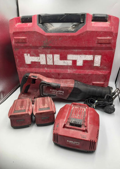 Hilti SR 6-22 Cordless Reciprocating Saw Set With Charger & 2 B22 5.2 Batt & Case