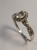 9ct White Gold  Cz Stone Ring Size V