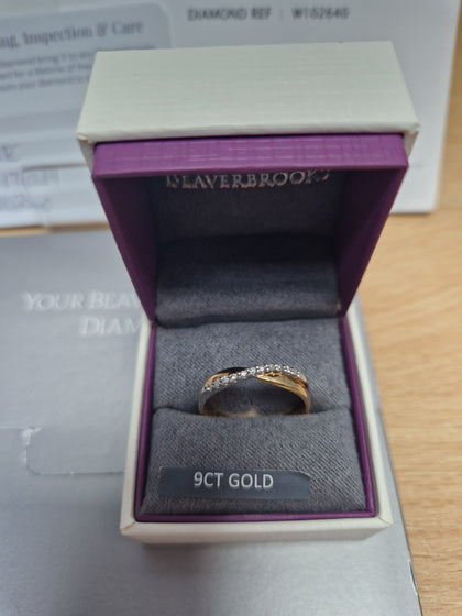9ct yellow gold & White gold Diamond Ladies Wedding Ring