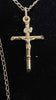 9K GOLD CABLE CHAIN CROSS NECKLACE, 18" INCHES, 2.7 GRAMS