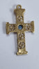 9ct gold cross pendant blue stone