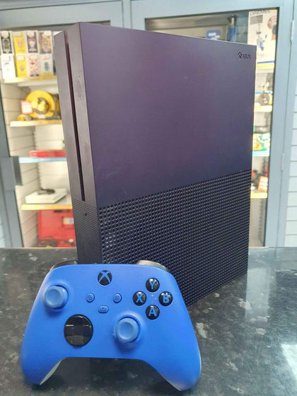Xbox One S Console, 1TB, Gradient Purple (No DLC), Unboxed - Blue Controller