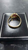 9ct gold ring with red stone, weight 3.26, ,size p.