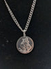 925 Sterling Silver Curb Chain With St.Christopher Pendant - 24" Long - 19.3 Grams *BRAND NEW*