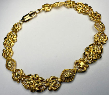 22ct Gold Patterned 7.5” Bracelet