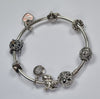 Pandora Moments Sparkling Snowflake Clasp Bangle + 8 Charms