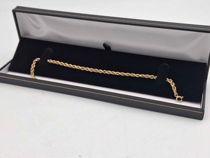 Yellow Gold Twisted Rope Chain Bracelet - 8