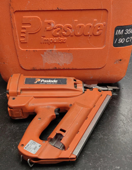 Paslode IM350/90 CT Nail Gun w/batteries,charger and case