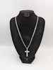 **BRAND NEW** 925 STERLING SILVER CZ CROSS WITH CHAIN 23.2G 22", BOXED