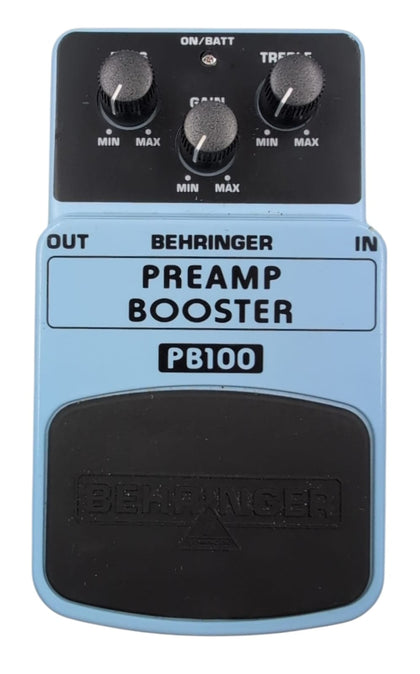 Behringer Preamp Booster PB100 Foot Pedal Blue (No Power Adapter) 