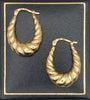 9ct 375 Yellow Gold scalloped earrings style 2.02g Boxed