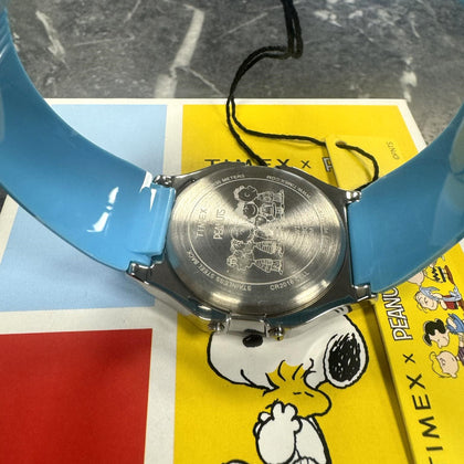 Wristwatch TIMEX T80 PEANUTS TW2W18900 Silicone Light Blue Snoopy Chrono Alarm